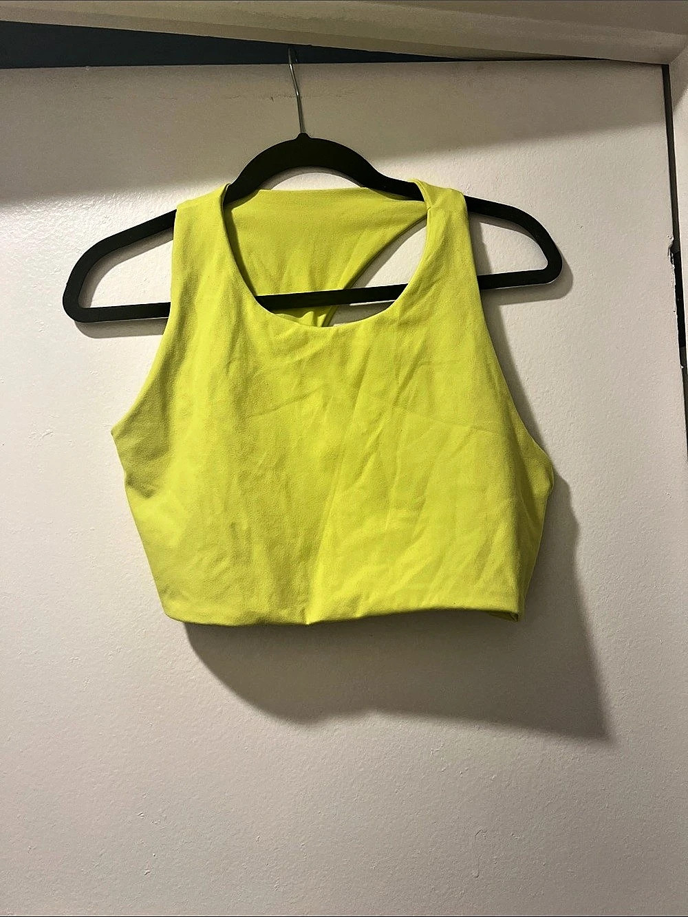 Asymmetrical lime Cropped Tank Top